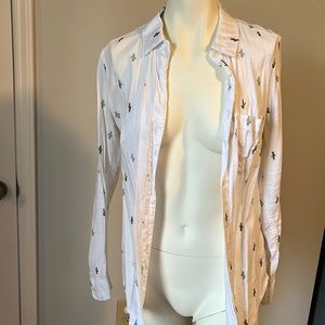 Cactus print button down shirt
